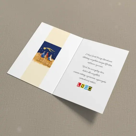 Kartka świąteczna z logo BN1-017 Orszak pod granatowym niebem, wnętrze