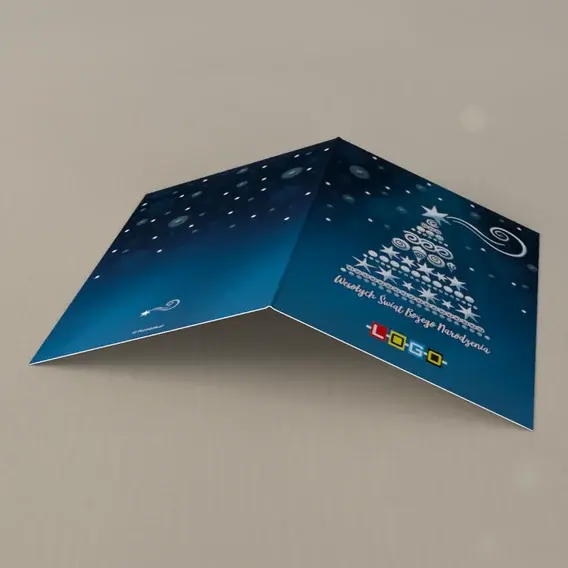 Kartka świąteczna z logo BN1-036 Konstelacja z kropek i gwiazd, tył