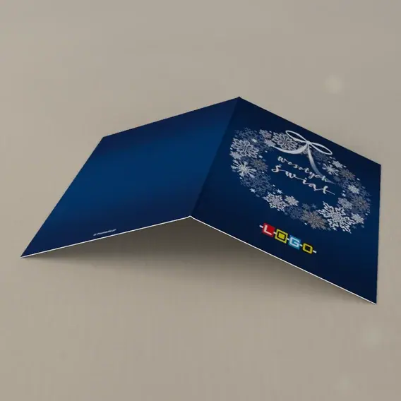 Kartka świąteczna z logo BN1-037 Zimowy wianuszek z kokardką, tył