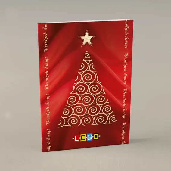 Kartka świąteczna z logo BN1-042 Gwiazda nad spiralą, przód