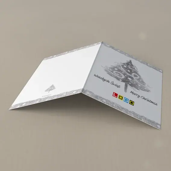 Kartka świąteczna z logo BN1-050 Drzewko z jednej kreski, tył