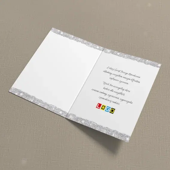 Kartka świąteczna z logo BN1-050 Drzewko z jednej kreski, wnętrze