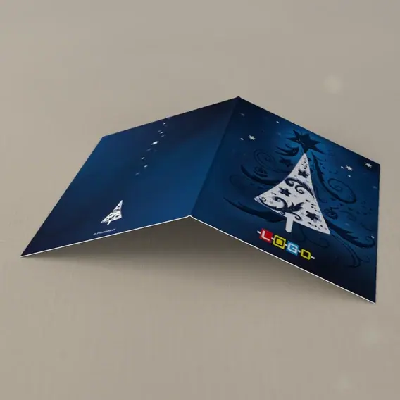 Kartka świąteczna z logo BN1-059 Kwiatowa choinka z bieli, tył