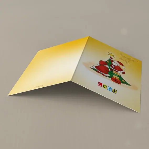 Kartka świąteczna z logo BN1-071 Żółty dzień ubierania drzewka, tył