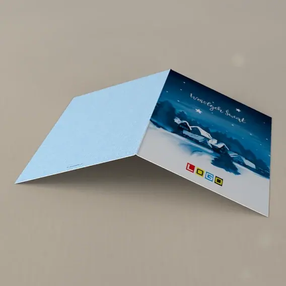 Kartka świąteczna z logo BN1-078 Osada śnieżnych dachów, tył