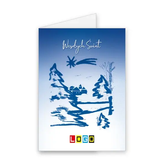 Kartka świąteczna z logo BN1-079 Świerkowy zagajnik pod gwiazdą, okładka
