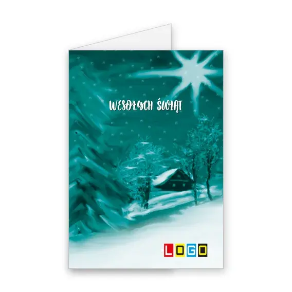 Kartka świąteczna z logo BN1-081 Domek obok wielkiej jodły, okładka