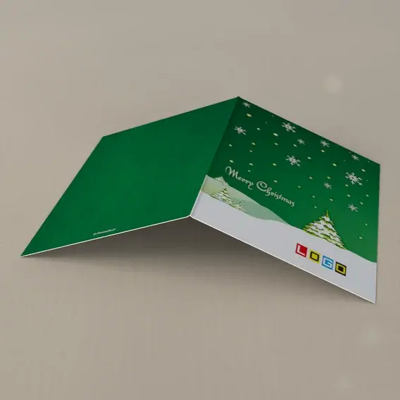 Kartka świąteczna z logo BN1-092 Gaj z jedną wielką jodłą, tył