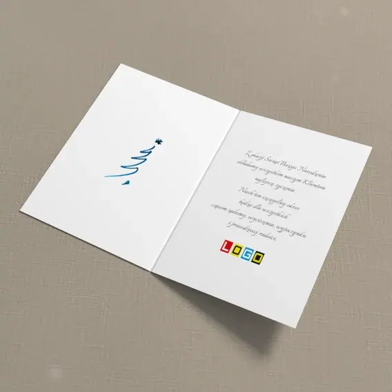 Kartka świąteczna z logo BN1-112 Falisty kontur choinki, wnętrze