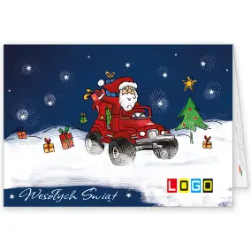 BN1-121 Nocny rajd z prezentami · Okładka Kartka świąteczna z logo BN1-121 Nocny rajd z prezentami, okładka
