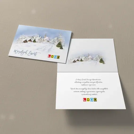 Kartka świąteczna z logo BN1-124 Wieża nad białą wioską, widok ogólny