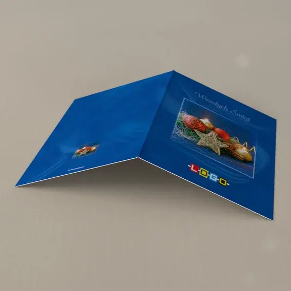 Kartka świąteczna z logo BN1-150 Obraz w ramie z bombek, tył