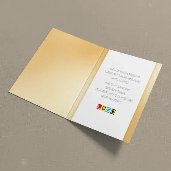 Kartka świąteczna z logo BN1-157 Złota plecionka noworoczna, wnętrze