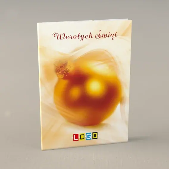 Kartka świąteczna z logo BN1-159 Błysk światła na bombce, przód
