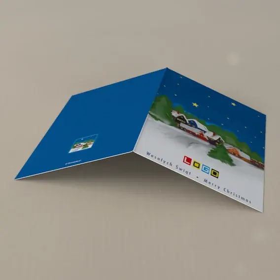 Kartka świąteczna z logo BN1-160 Wioska w blasku gwiazdy, tył