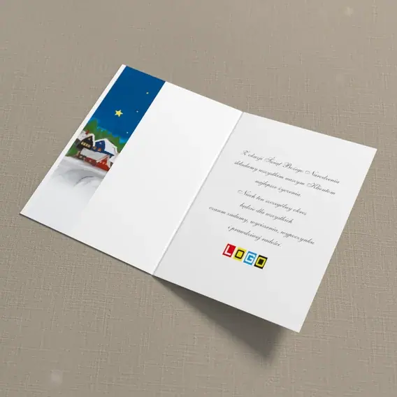 Kartka świąteczna z logo BN1-160 Wioska w blasku gwiazdy, wnętrze