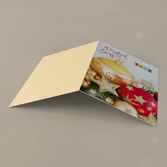 Kartka świąteczna z logo BN1-173 Ornamentowa para wśród zieleni, tył