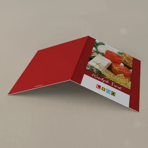Kartka świąteczna z logo BN1-174 Płonące świece na bordo, tył
