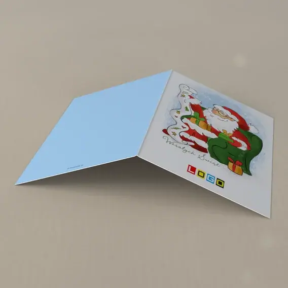 Kartka świąteczna z logo BN1-178 Święty z listą serduszek, tył