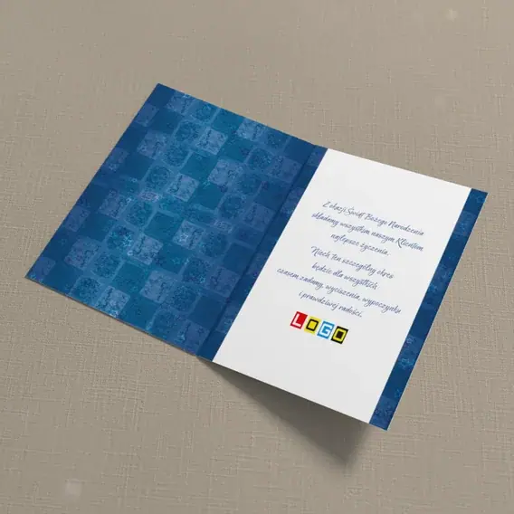 Kartka świąteczna z logo BN1-188 Płomyki wokół prostych kresek, wnętrze