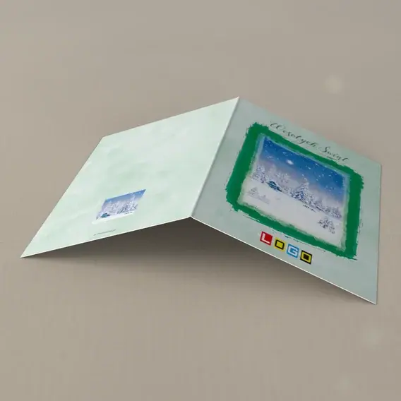Kartka świąteczna z logo BN1-192 Osada w malowanej oprawie, tył