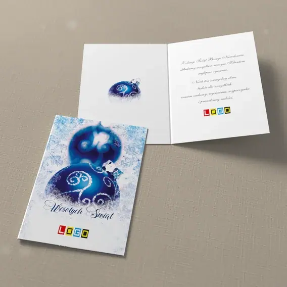 Kartka świąteczna z logo BN1-209 Pary kul w śnieżnej zadymce, widok ogólny