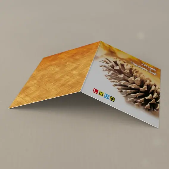 Kartka świąteczna z logo BN1-214 Szyszka w brązowej mgle, tył