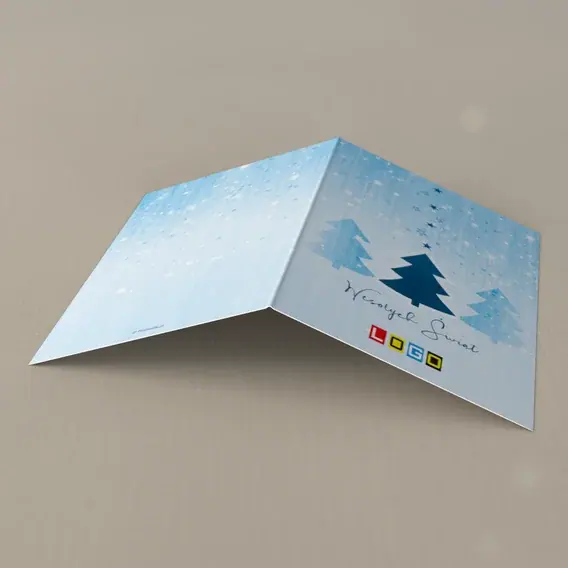 Kartka świąteczna z logo BN1-219 Symetryczny trójkąt pod gwiazdami, tył