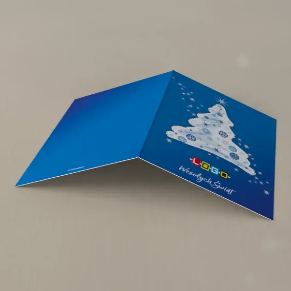 Kartka świąteczna z logo BN1-221 Kręcone drzewko z gwiazd, tył