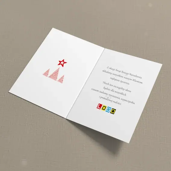 Kartka świąteczna z logo BN1-233 Jodłowa trójka w bieli, wnętrze