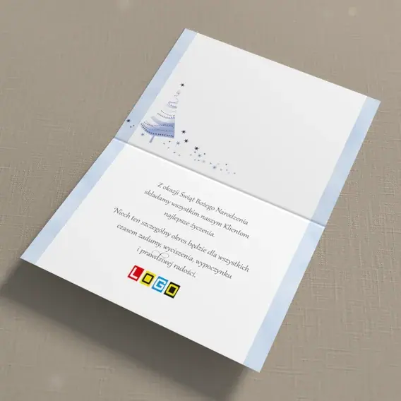 Kartka świąteczna z logo BN1-257 Świerk ułożony z fal, wnętrze