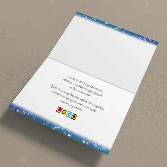 Kartka świąteczna z logo BN1-262 Błękitny świerk z gwiazdą, wnętrze