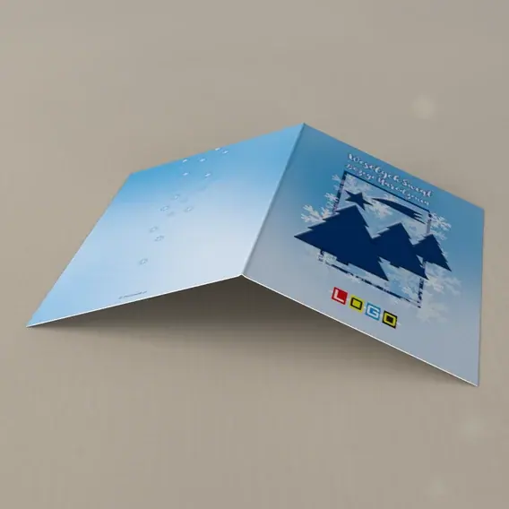 Kartka świąteczna z logo BN1-289 Ciemny zagajnik pod gwiazdą, tył
