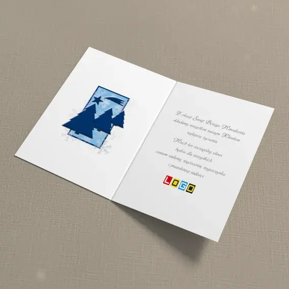 Kartka świąteczna z logo BN1-289 Ciemny zagajnik pod gwiazdą, wnętrze
