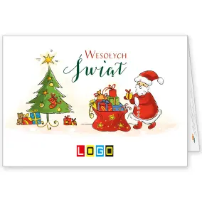 BN1-322 Worek darów i pluszowy miś · Okładka Kartka świąteczna z logo BN1-322 Worek darów i pluszowy miś, okładka