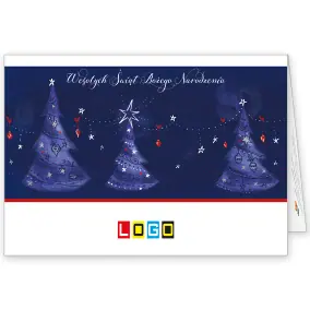 Kartka świąteczna z logo BN1-328 Skręcone drzewka pod gwiazdą, okładka