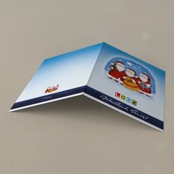 Kartka świąteczna z logo BN1-340 Czerwone sylwetki pod gwiazdą, tył