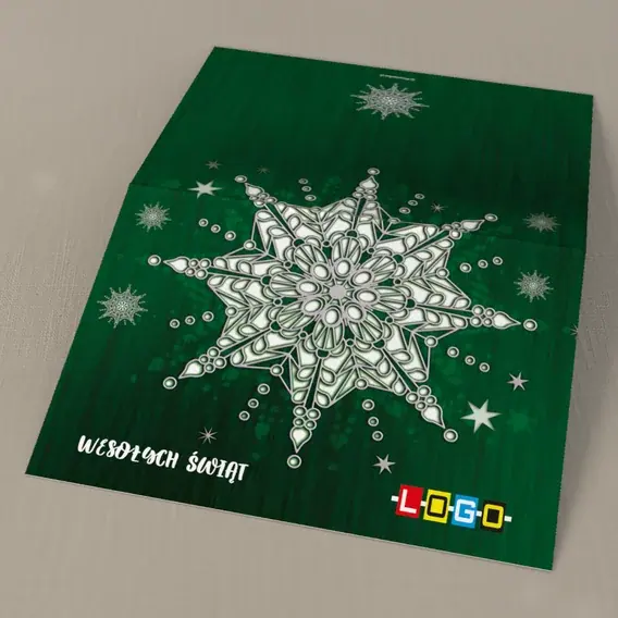 Kartka świąteczna z logo BN1-367 Płatek z rombami i kropkami, tył