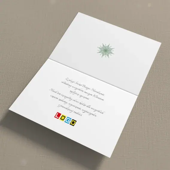 Kartka świąteczna z logo BN1-367 Płatek z rombami i kropkami, wnętrze
