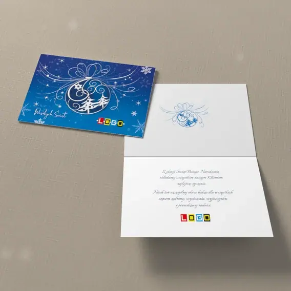 Kartka świąteczna z logo BN1-369 Świat zamknięty w bombce, widok ogólny