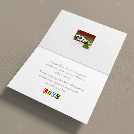 Kartka świąteczna z logo BN1-371 Osada w świetle gwiazd, wnętrze