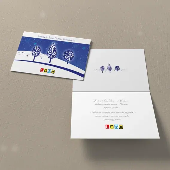 Kartka świąteczna z logo BN1-372 Spirale na pagórku, widok ogólny