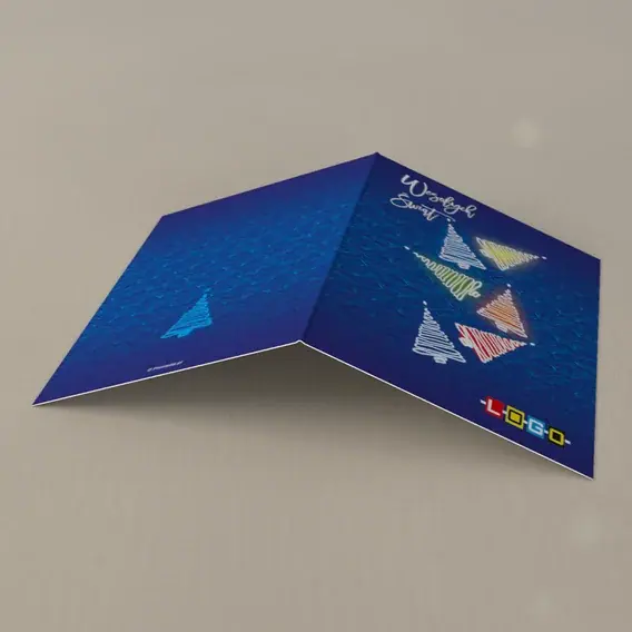 Kartka świąteczna z logo BN1-373 Szóstka barw na głębokim granacie, tył