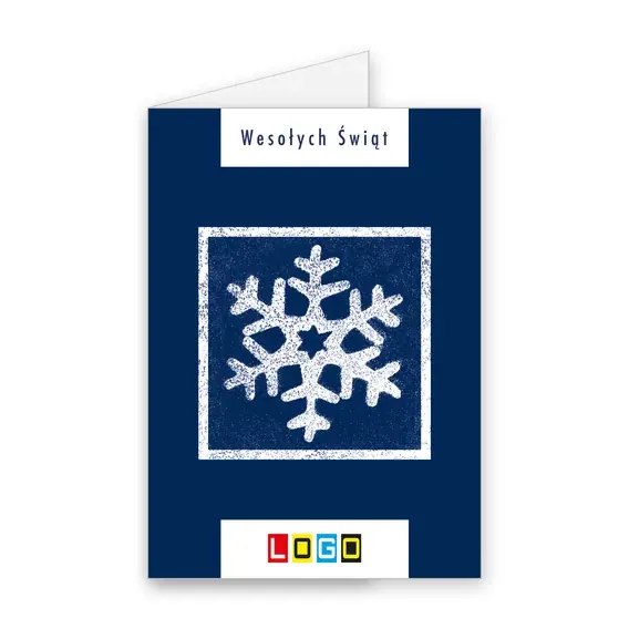 Kartka świąteczna z logo BN1-398 Duży płatek na ciemnym tle, okładka
