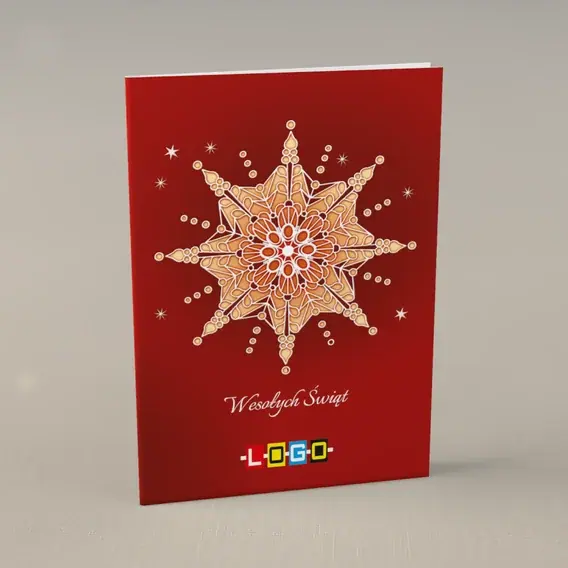 Kartka świąteczna z logo BN1-399 Rozbłysk w kształcie gwiazdy, przód