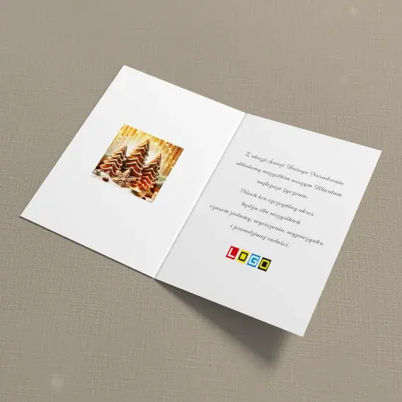 Kartka świąteczna z logo BN1-427 Lukrowane trio i anyżowa gwiazda, wnętrze