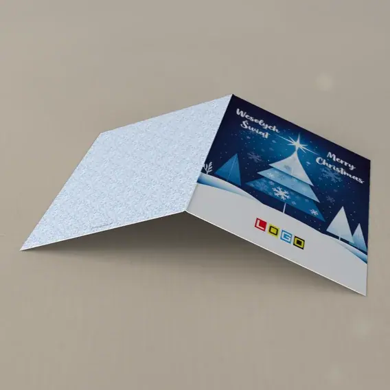Kartka świąteczna z logo BN1-444 Jodła z trzech pięter, tył