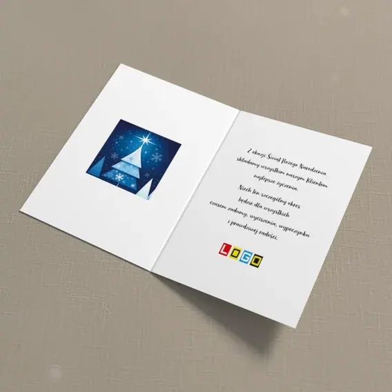 Kartka świąteczna z logo BN1-444 Jodła z trzech pięter, wnętrze
