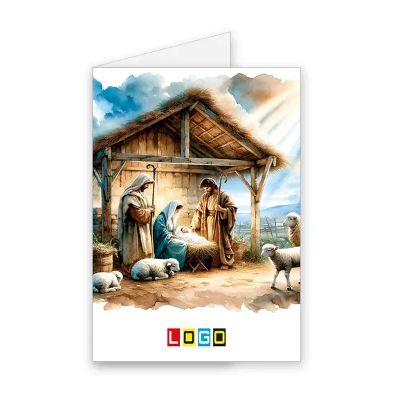 Kartka świąteczna z logo BN1-457 Słomiany dach nad Dzieciątkiem, okładka