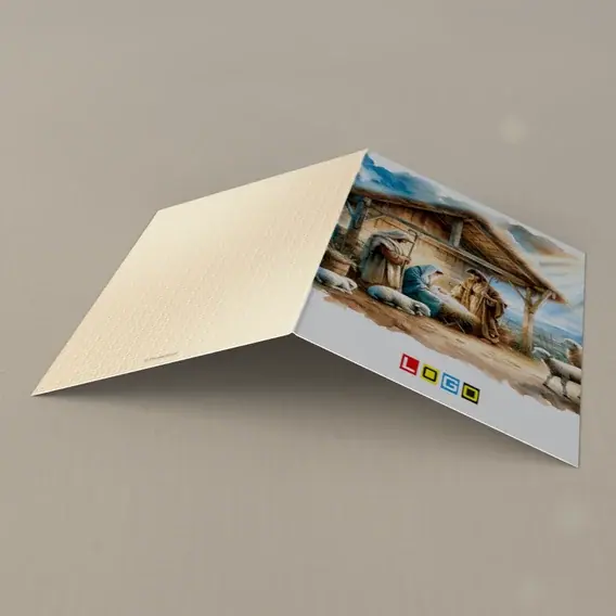 Kartka świąteczna z logo BN1-457 Słomiany dach nad Dzieciątkiem, tył